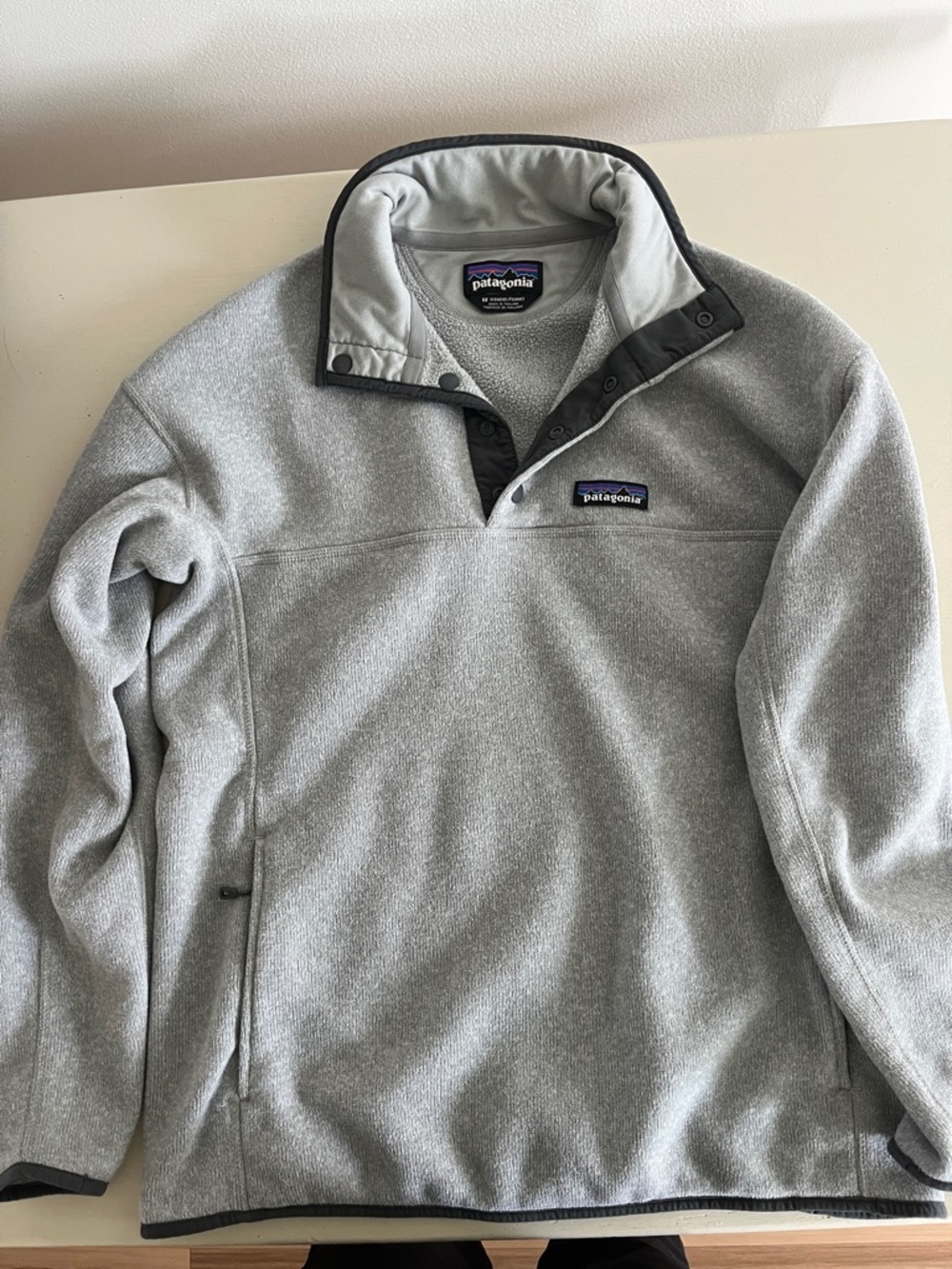 Patagonia Light Gray Quarter-Snap Fleece Pullover